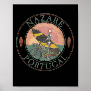 Nazare Surfer I Portugal Retro I Surfing I Nazare  Poster