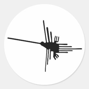 nazca bird ancient symbol peru geoglyph lines classic round sticker