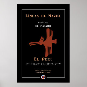 Nazca Geoglyphs-Bird Poster