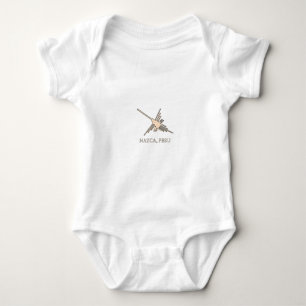 Nazca Hummingbird Geoglyph Newsprint Baby Bodysuit