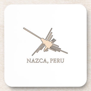 Nazca Hummingbird Geoglyph Newsprint Coaster