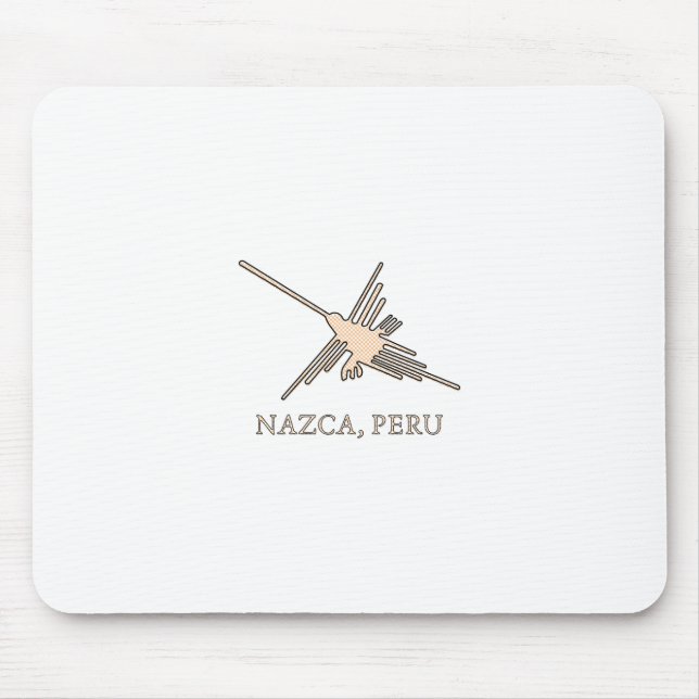 Nazca Hummingbird Geoglyph Newsprint Mouse Mat (Front)