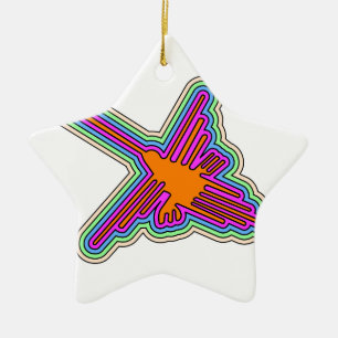 Nazca Hummingbird Peru Drawing Ceramic Tree Decoration