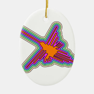 Nazca Hummingbird Peru Drawing Ceramic Tree Decoration