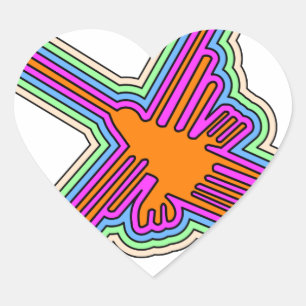 Nazca Hummingbird Peru Drawing Heart Sticker