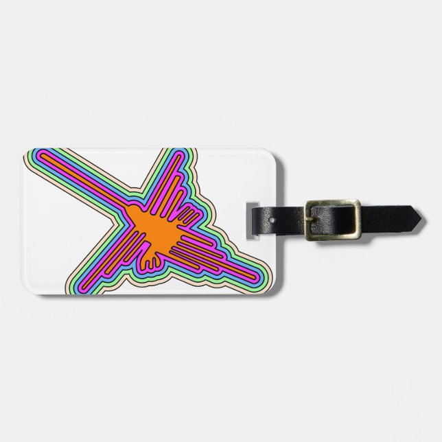 Nazca Hummingbird Peru Drawing Luggage Tag (Front Horizontal)