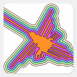 Nazca Hummingbird Peru Drawing Square Sticker
