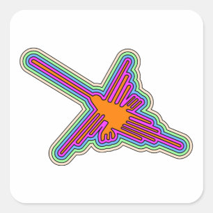 Nazca Hummingbird Peru Drawing Square Sticker