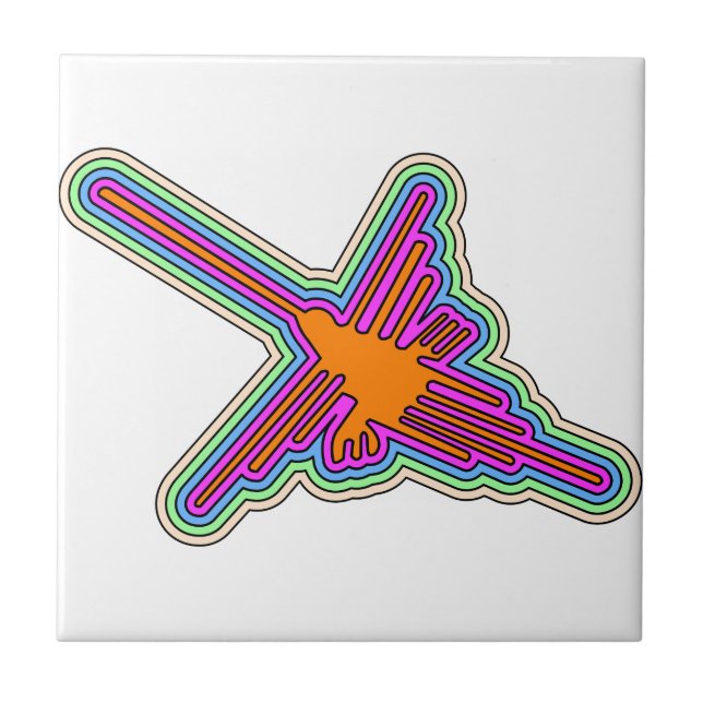 Nazca Hummingbird Peru Drawing Tile (Front)