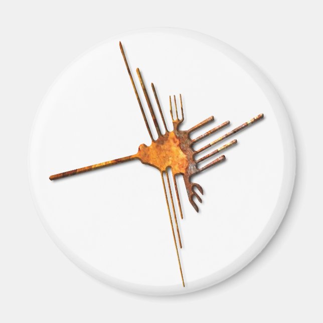 Nazca Hummingbird rust Magnet (Front)