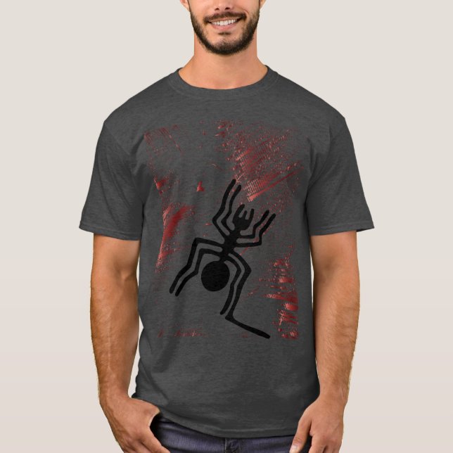 Nazca Lines Geoglyphs - Ancient Black Spider T-Shirt (Front)