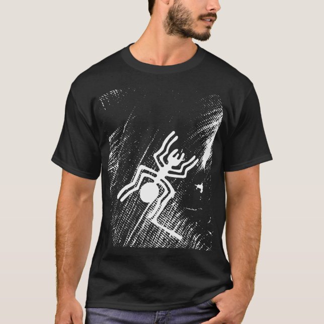 Nazca Lines Geoglyphs - Ancient White Spider T-Shirt (Front)
