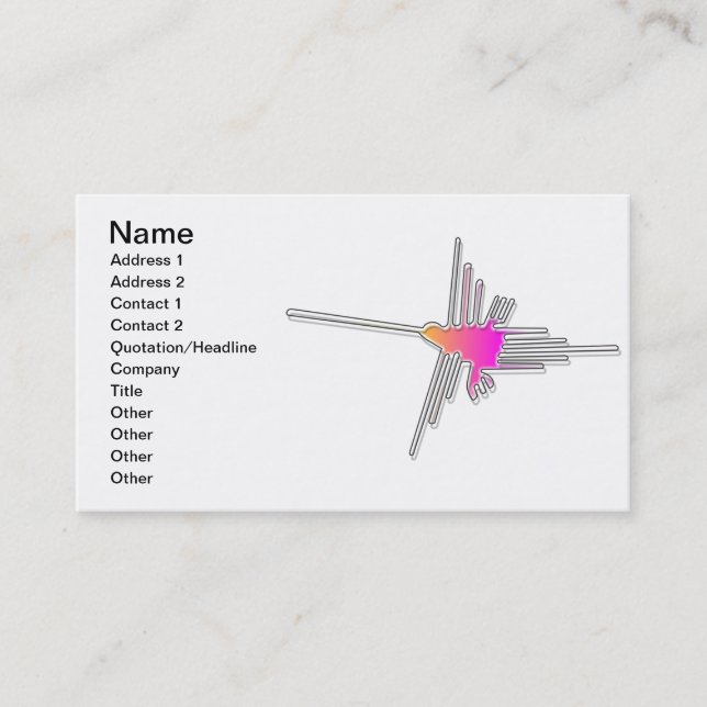 Nazca Lines Hummingbird Business Card (Front)