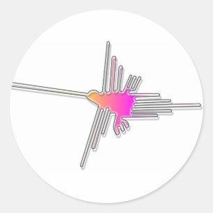 Nazca Lines Hummingbird Classic Round Sticker