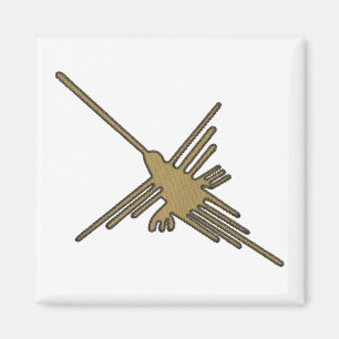 Nazca Lines Hummingbird Faux Embroidery Print Magnet