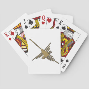 Nazca Lines Hummingbird Faux Embroidery Print Playing Cards