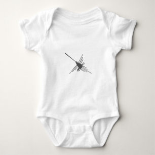 Nazca Lines Hummingbird Newsprint Baby Bodysuit