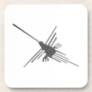 Nazca Lines Hummingbird Newsprint Coaster