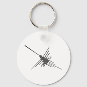 Nazca Lines Hummingbird Newsprint Key Ring