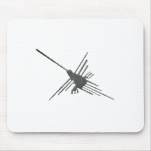 Nazca Lines Hummingbird Newsprint Mouse Mat