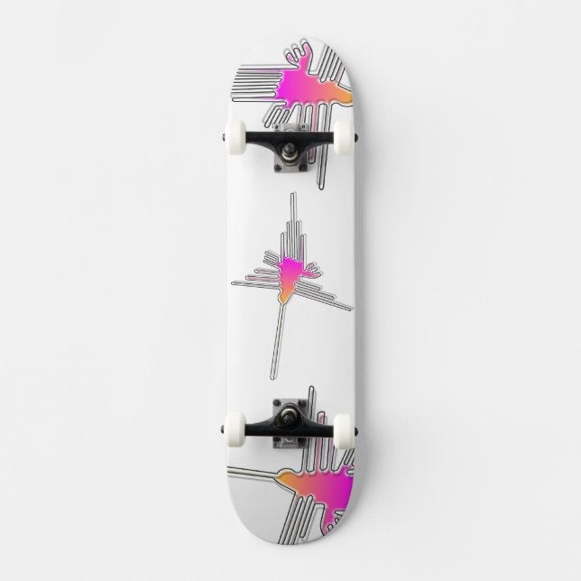 Nazca Lines Hummingbird Skateboard (Front)