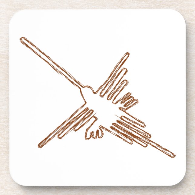 Nazca Lines Hummingbird Sketch Coaster (Front)