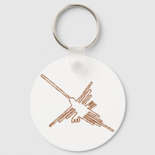 Nazca Lines Hummingbird Sketch Key Ring