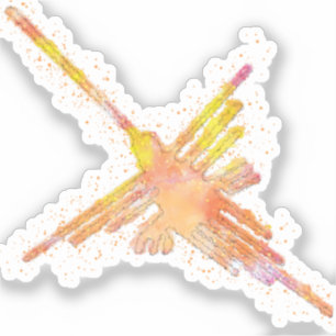 Nazca Lines Hummingbird Watercolor Print