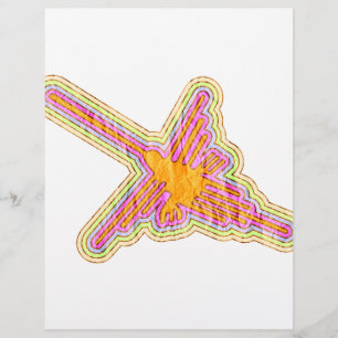Nazca Lines Hummingbird With Wrinkled Paper Effect