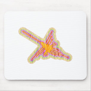 Nazca Lines Hummingbird With Wrinkled Paper Effect Mouse Mat