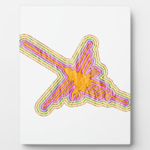 Nazca Lines Hummingbird With Wrinkled Paper Effect Plaque