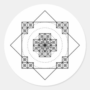 Nazca mandala peru geogliph symbol geometry sacred classic round sticker