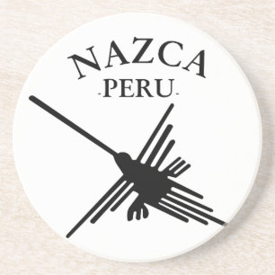 Nazca Peru Hummingbird With Curved Text Coaster