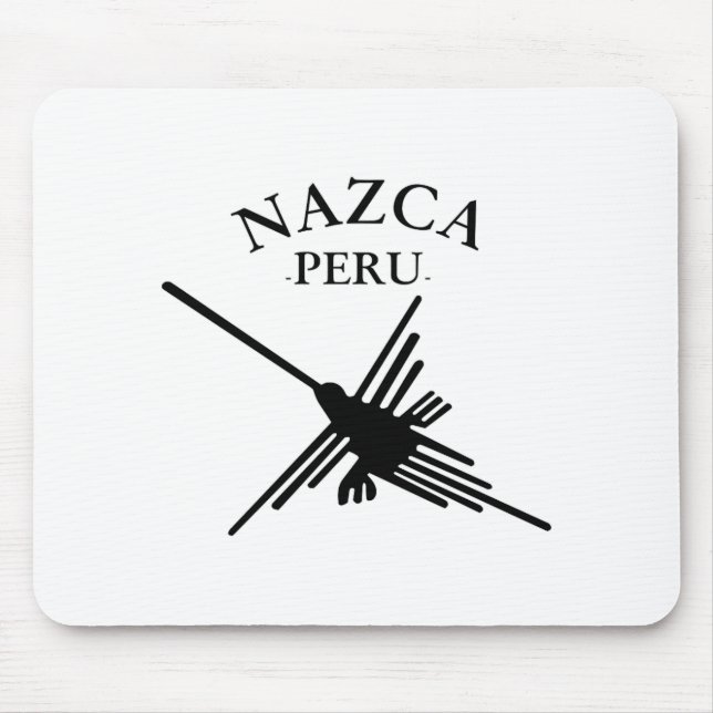 Nazca Peru Hummingbird With Curved Text Mouse Mat (Front)