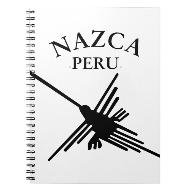 Nazca Peru Hummingbird With Curved Text Notebook (Front)