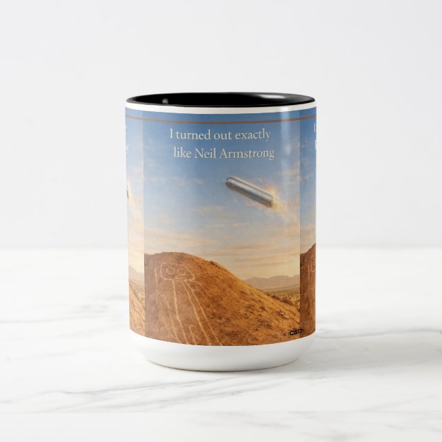 Nazca The astronaut Two-Tone Coffee Mug (Center)