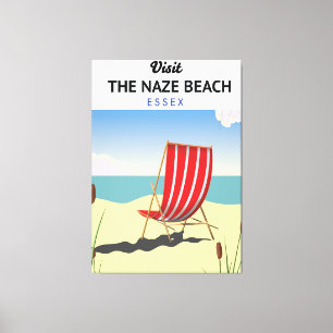  Naze Beach Essex travel poster Canvas Print