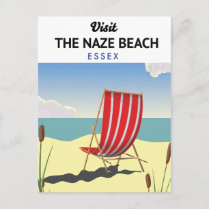  Naze Beach Essex travel poster Holiday Postcard