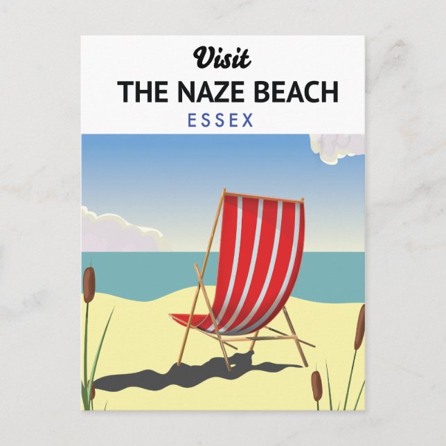  Naze Beach Essex travel poster Holiday Postcard (Front)