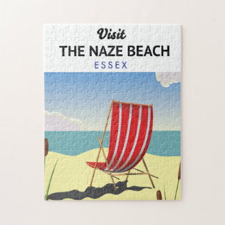 Naze Beach Essex travel poster Jigsaw Puzzle