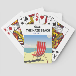 Naze Beach Essex travel poster Playing Cards