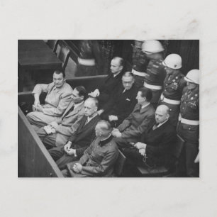 Nazi Defendants Sitting at the Nuremberg Trials Postcard