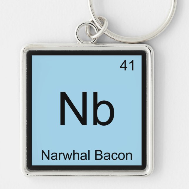 Nb - Narwhal Bacon Chemistry Element Symbol Tee Key Ring (Front)