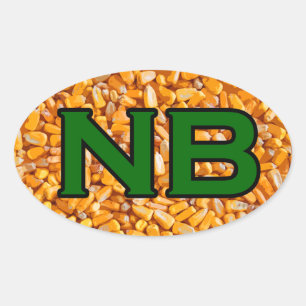 NB - Nebraska USA Oval Logo (corn) Oval Sticker