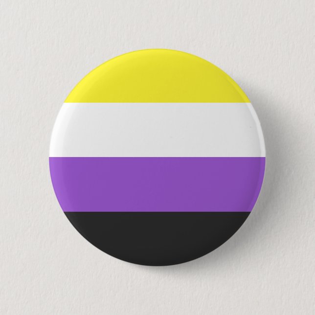 NB Nonbinary Non-Binary Pride Flag  6 Cm Round Badge (Front)