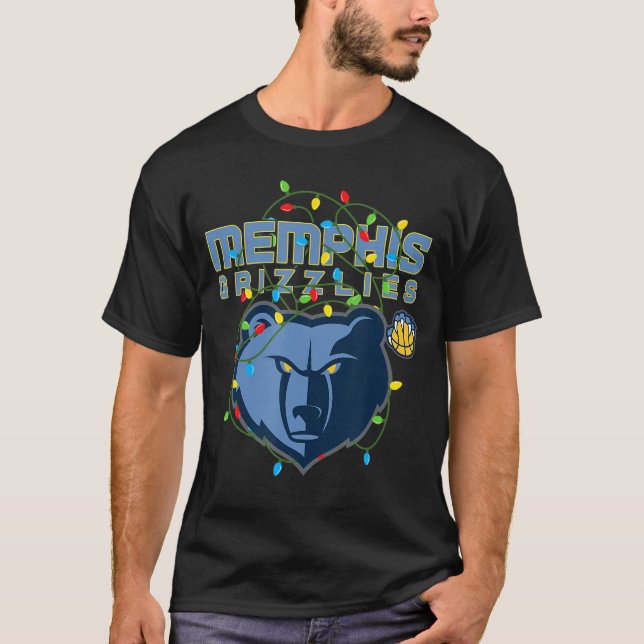 NBA Memphis Grizzlies Christmas Lights Holiday boy T-Shirt (Front)