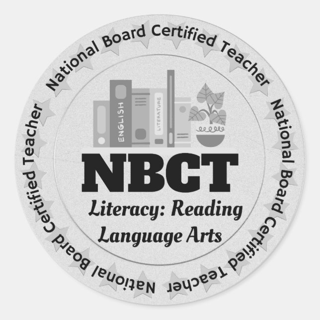 NBCT Teacher Literacy: Reading Language Arts Classic Round Sticker (Front)