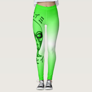 NBK Neon Alien Love Black Light Rave Leggings