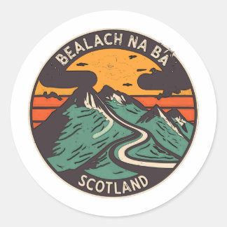 NC500 SCOTLAND NORTH COAST 500 CLASSIC ROUND STICKER