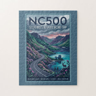 NC500 Scotland's Ultimate Road Trip Travel Poster Jigsaw Puzzle